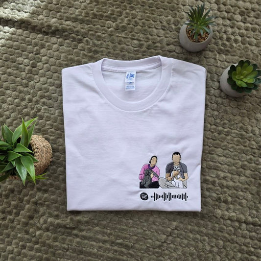 Camiseta retrato + código Spotify
