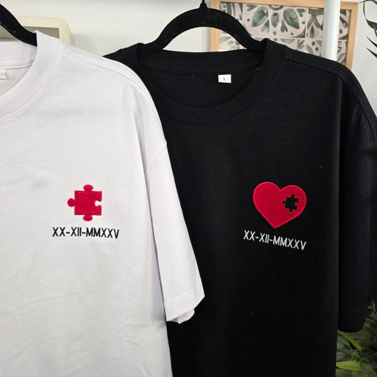 Pack 2 Camisetas Oversize Corazón puzle