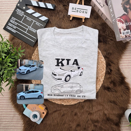 Camiseta retrato coche personalizada