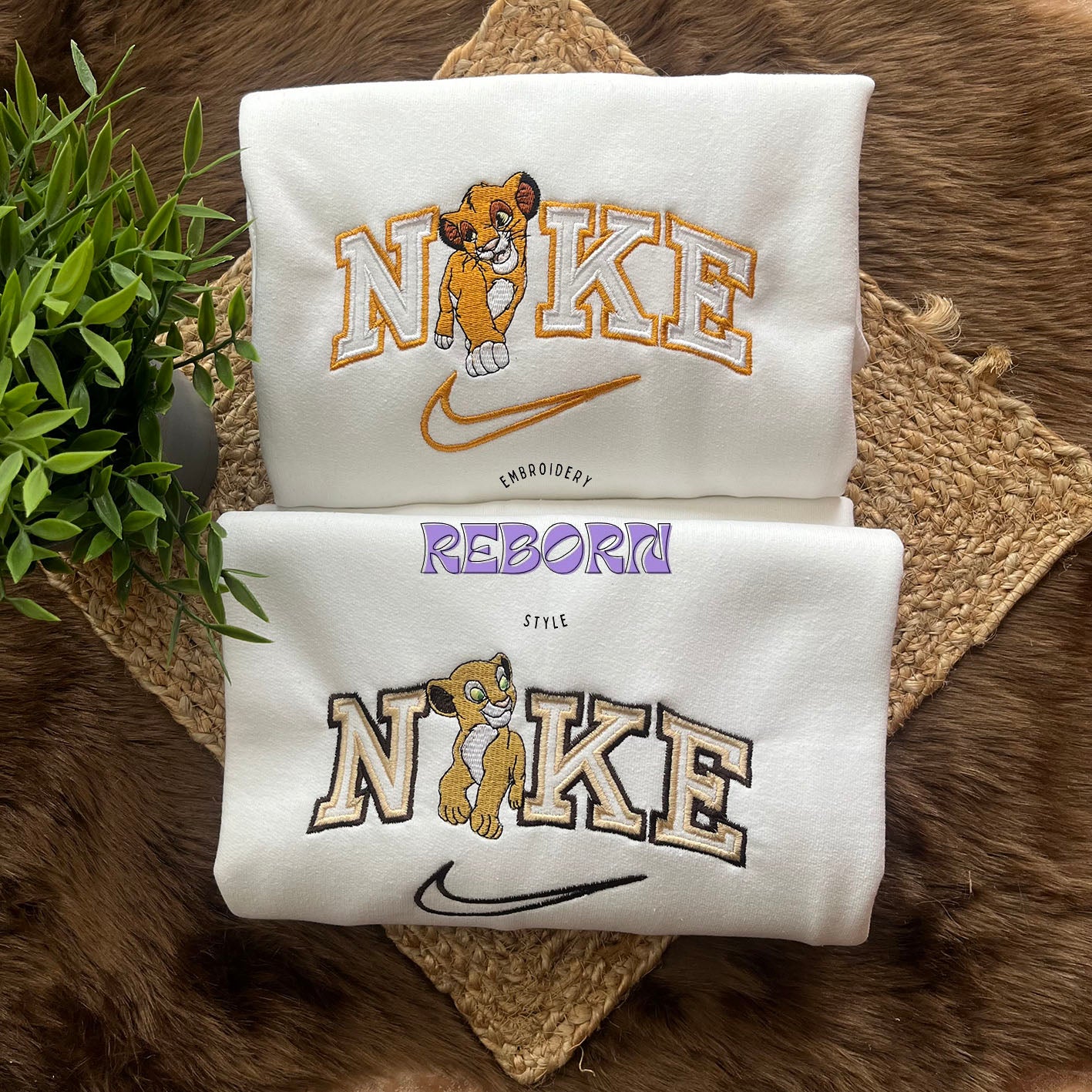 Pack of embroidered Simba and Nala sweatshirts