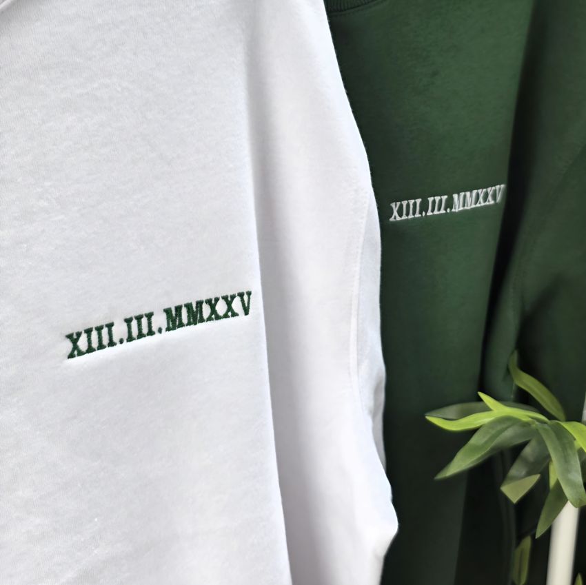 Pack 2 Camisetas fecha numero romanos