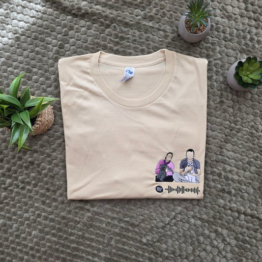 Camiseta retrato + código Spotify