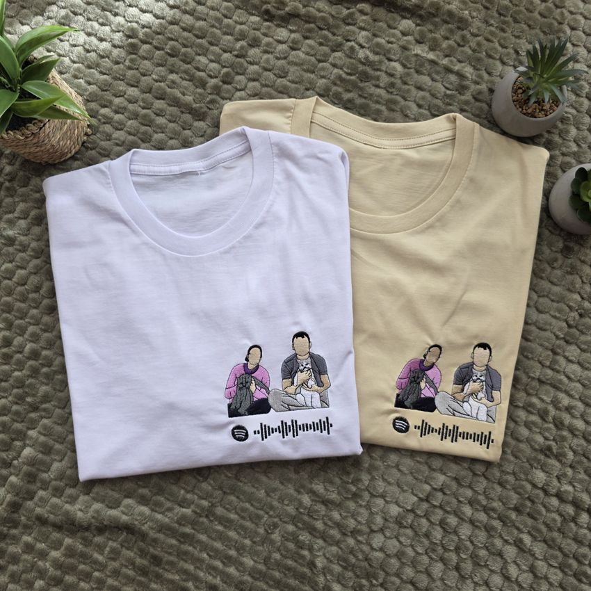 Pack 2 Camisetas retrato + código Spotify