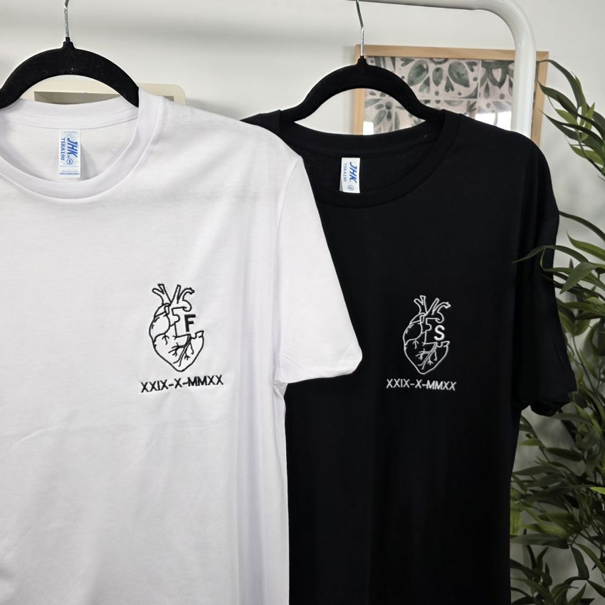 Pack 2 Camisetas corazón + inicial