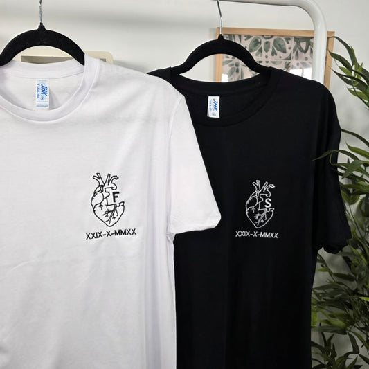 Pack 2 Camisetas corazón + inicial