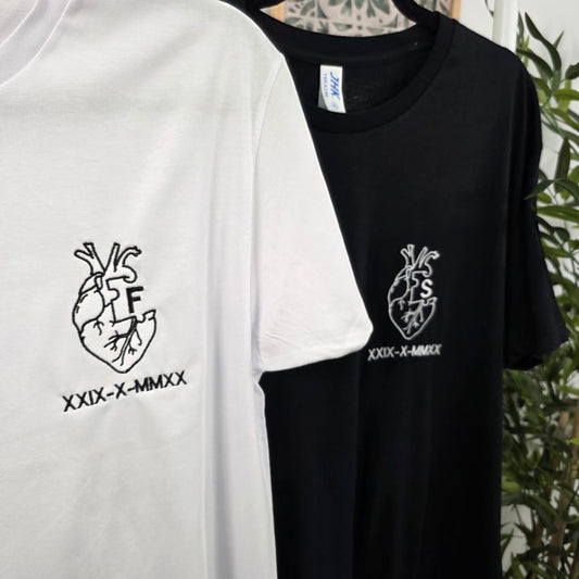 Pack 2 Camisetas corazón + inicial