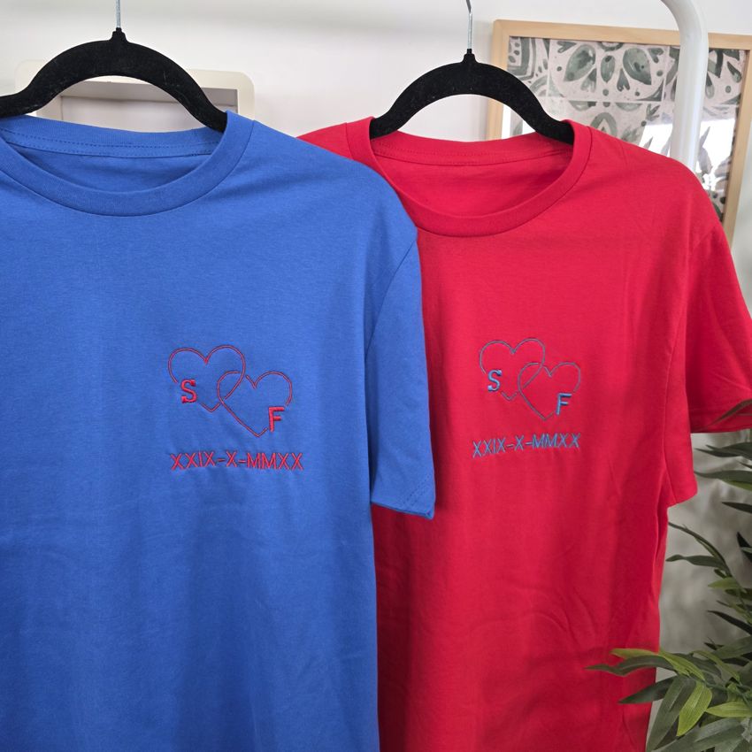 Pack 2 Camisetas corazones + iniciales
