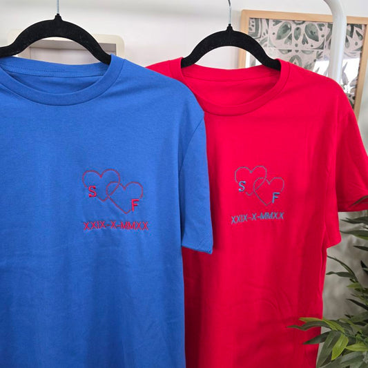 Pack 2 Camisetas corazones + iniciales