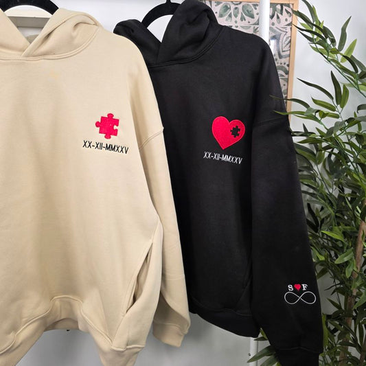 Pack 2 Sudaderas Oversize Corazón puzle