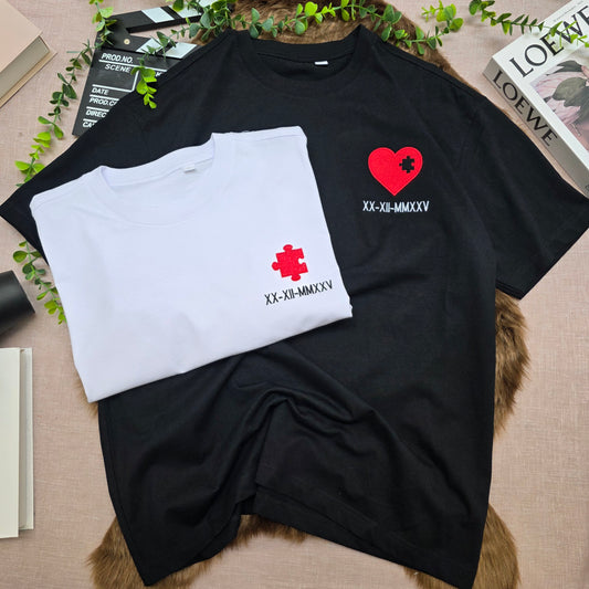 Pack 2 Camisetas Oversize Corazón puzle