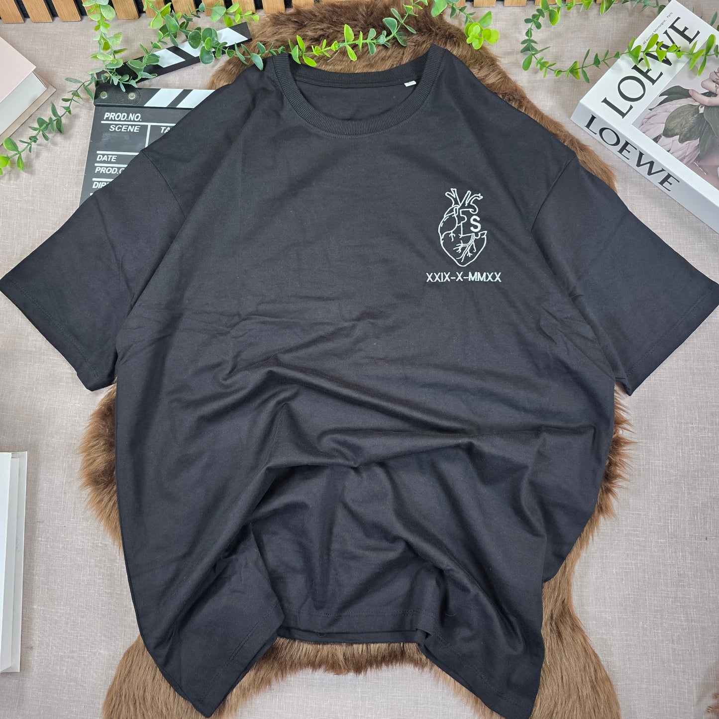 Camiseta Oversize Corazón + Inicial