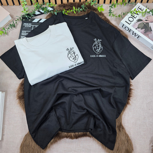 Pack 2 Camisetas Oversize corazón + inicial