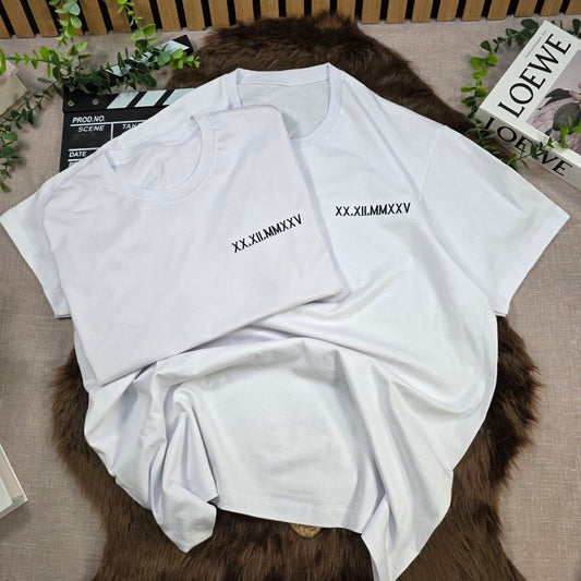 Pack 2 Camisetas fecha numero romanos