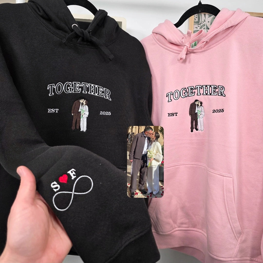 Pack of 2 personalized portrait sweatshirts