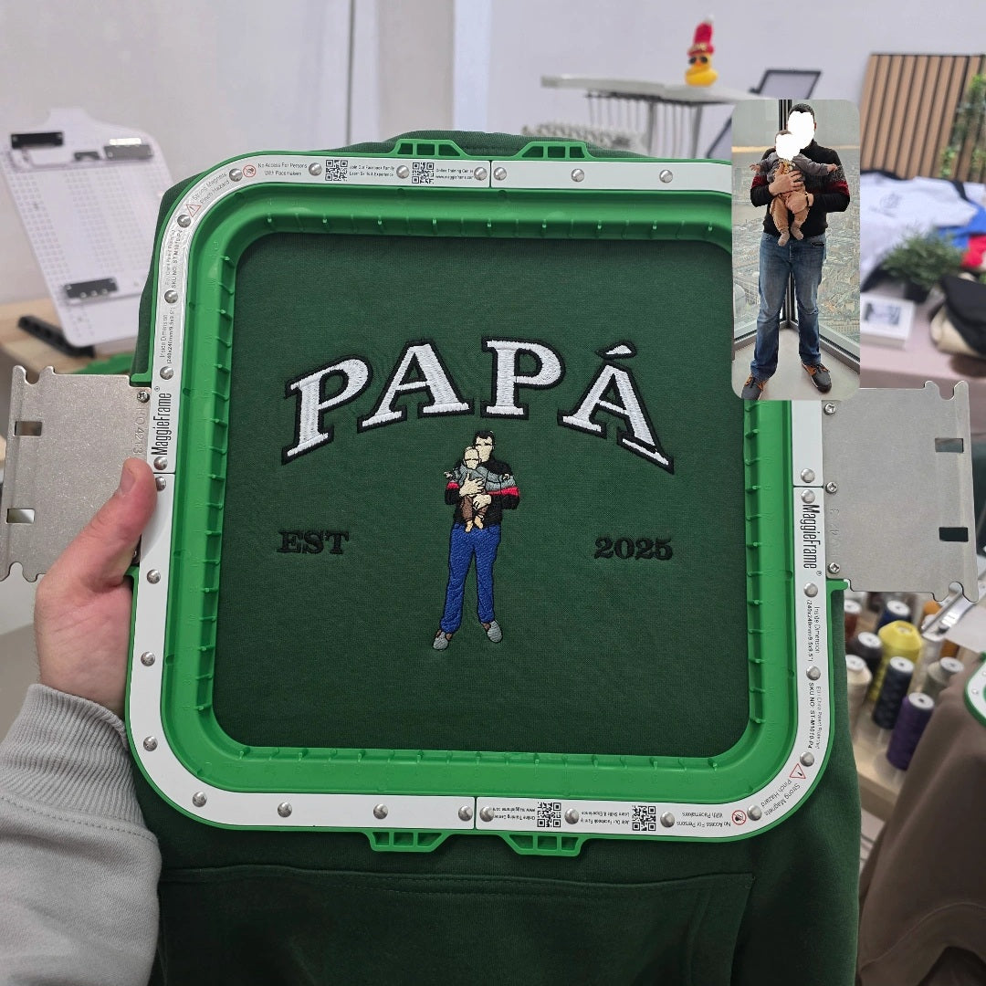 Sudadera PAPÁ + retrato personalizado