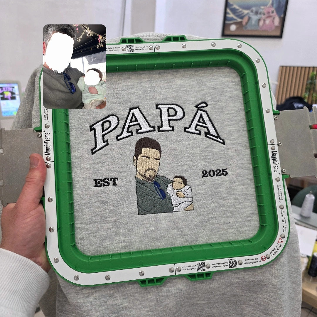 Sudadera PAPÁ + retrato personalizado