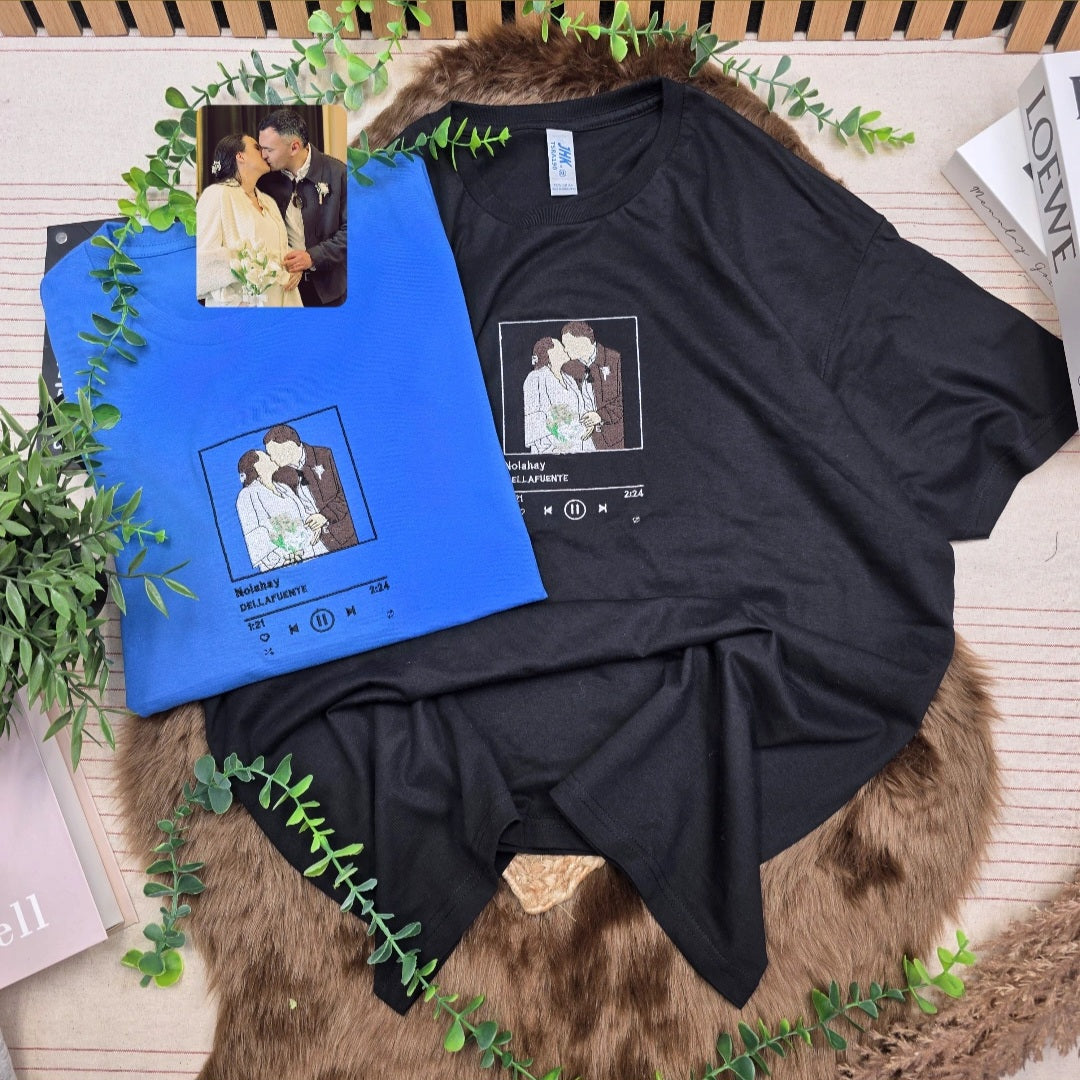 Pack 2 Camisetas retrato + marco canción