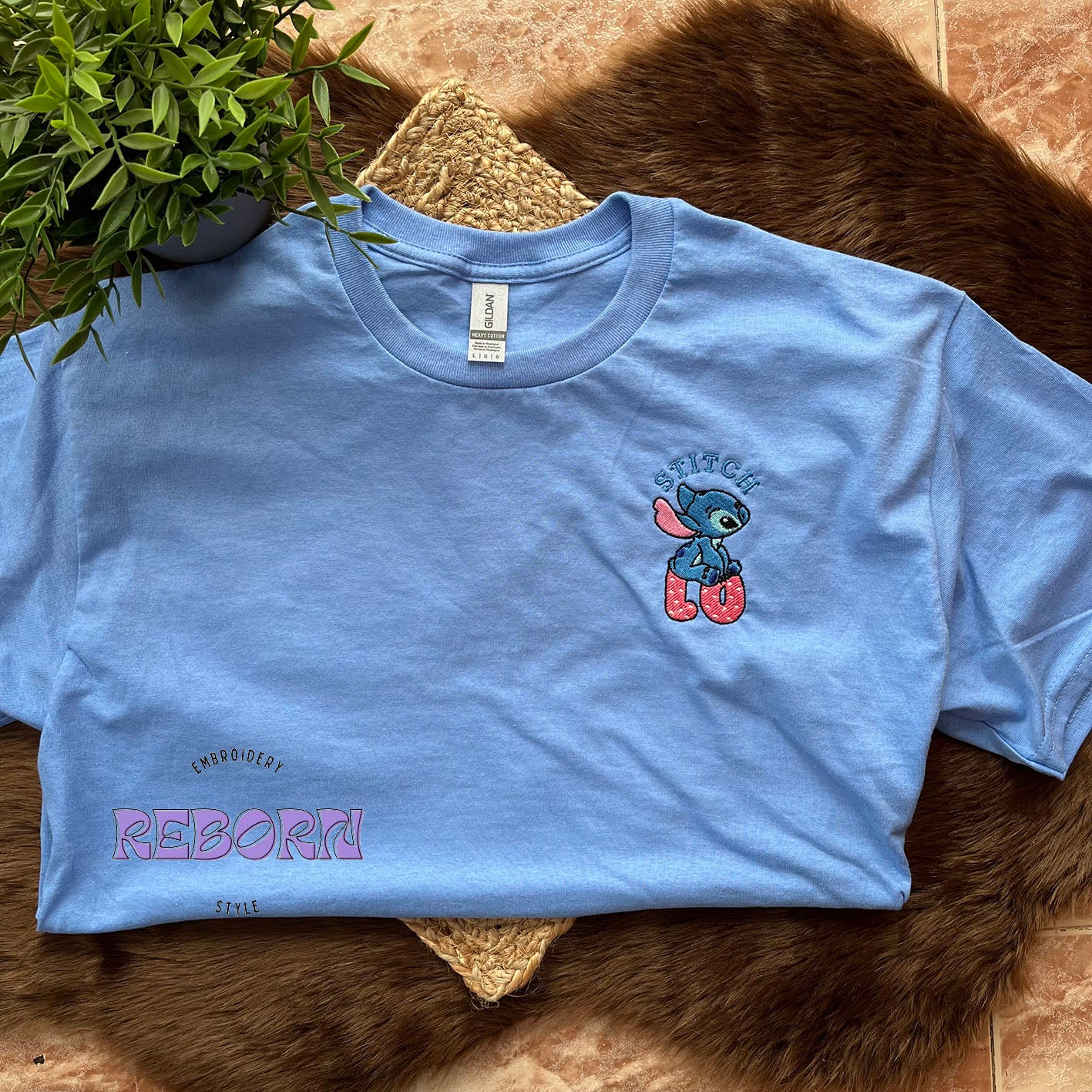 Camiseta Stitch Love Bordada