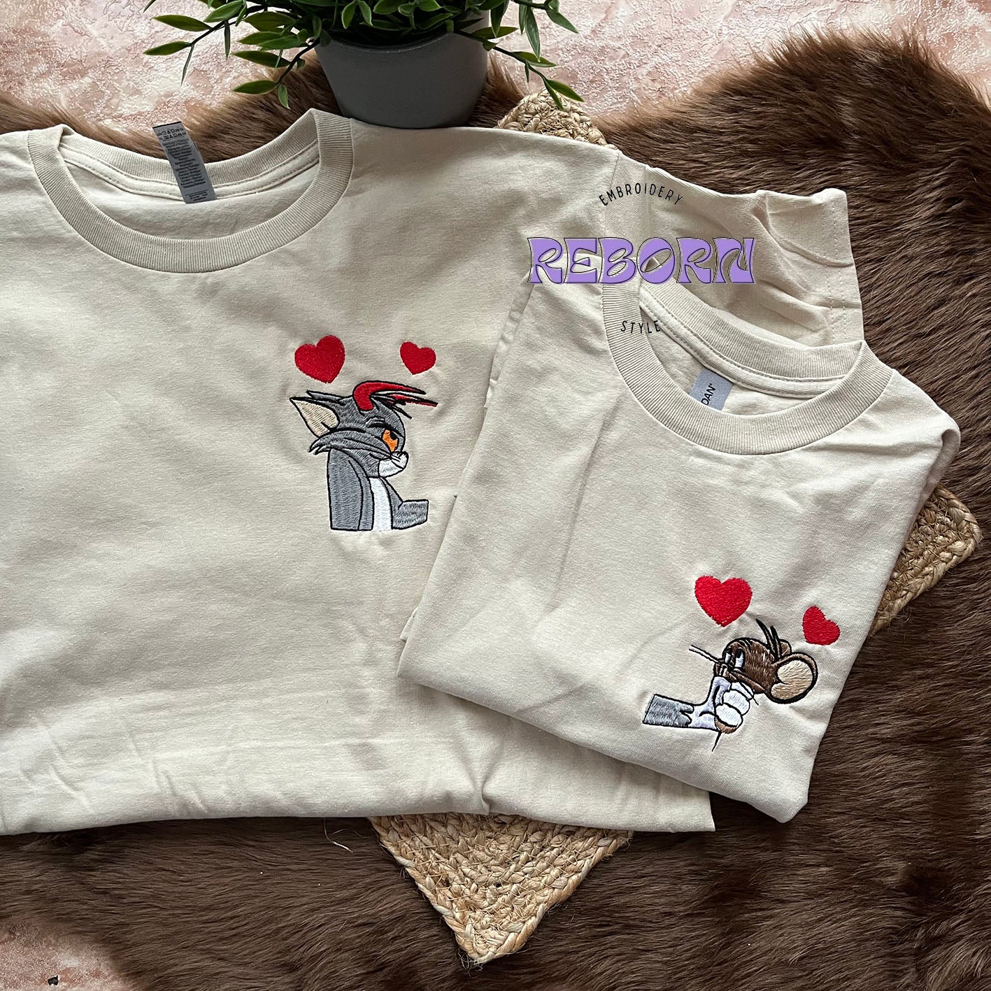 Pack Camisetas Tom&Jerry Love Bordadas