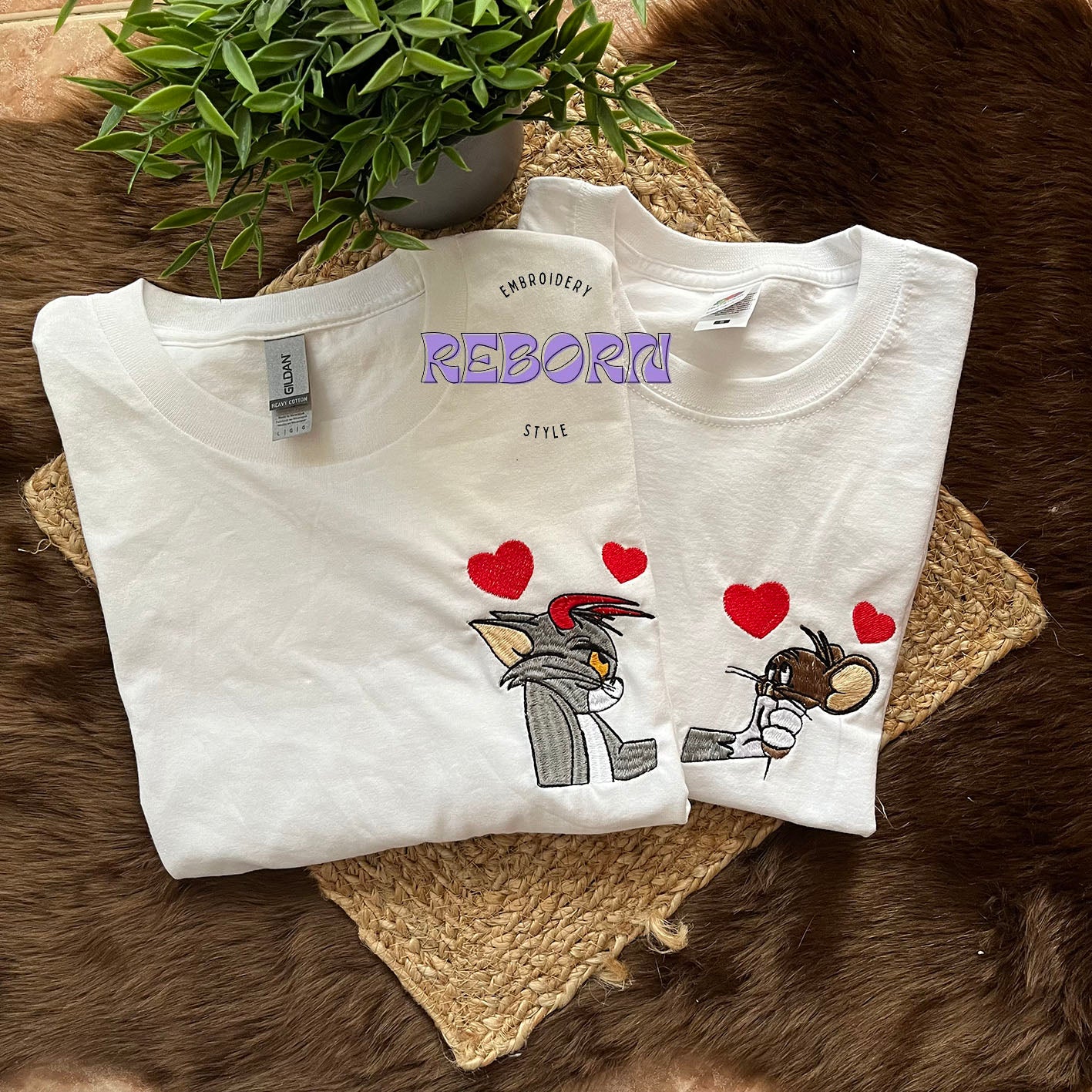 Pack Camisetas Tom&Jerry Love Bordadas