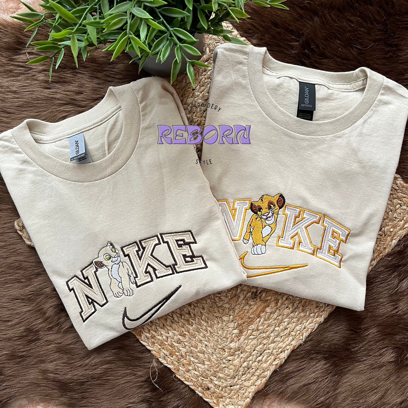 Pack Camisetas Simba & Nala Bordadas