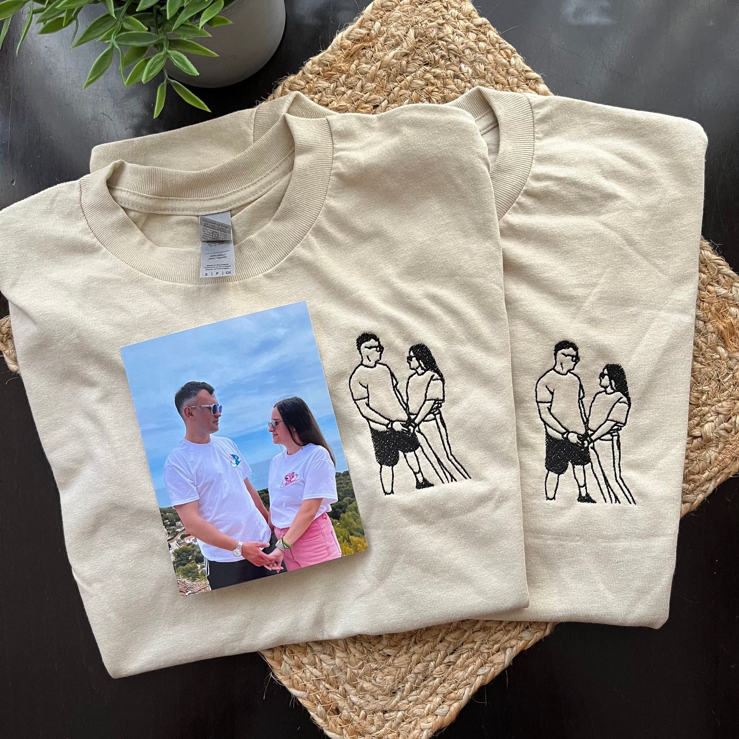 Pack 2 Camisetas retrato silueta personalizado