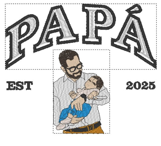 Camiseta PAPÁ + retrato personalizado