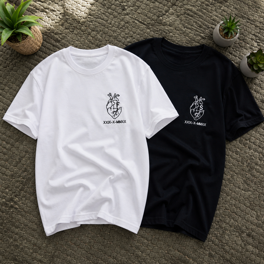 Pack 2 Camisetas corazón + inicial